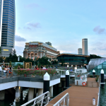 fullerton bay hotel at dusk