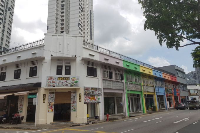 seven contiguous shophouses